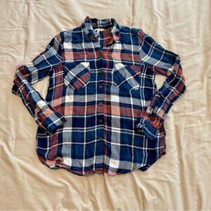 Lucky Brand Navy Plaid Shirt Size XS
